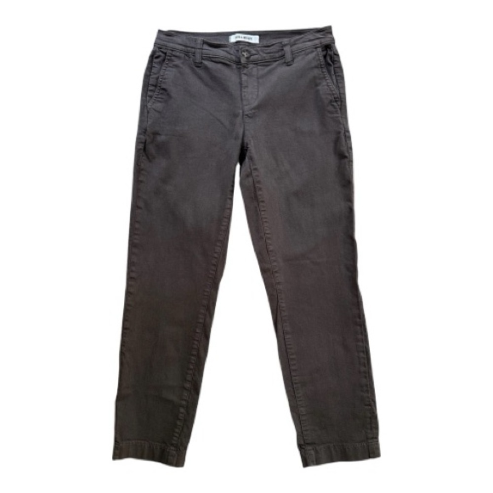 LILA RYAN Chinos Pants Size 4 Casual Cotton Straight Ankle Mocha Brown Women's